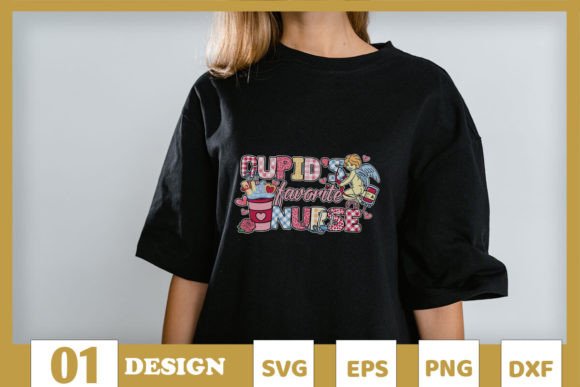 Cupid’s Favorite Nurse Valentine Graphics for T-Shirt Designs