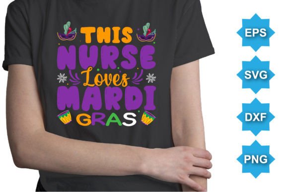 Mardi Gras Nurse Graphics for T-Shirt Designs