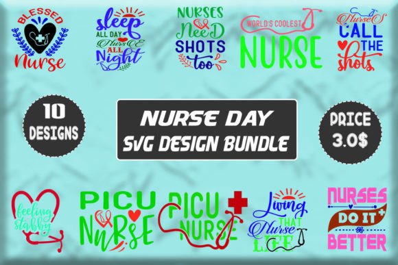 Nurse Day SVG Bundle: Graphics & T-Shirt Designs