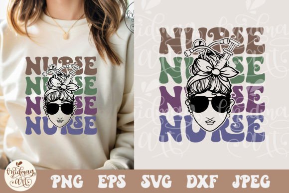 Nurse Messy Bun Graphics for T-Shirt Designs