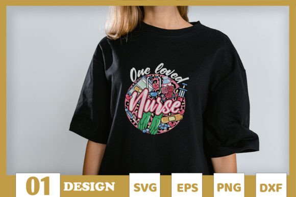 One Loved Nurse Doodle Valentine Graphics & T-Shirt Designs