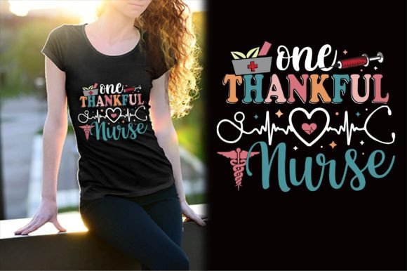 One Thankful Nurse Retro Graphics & T-Shirt Designs